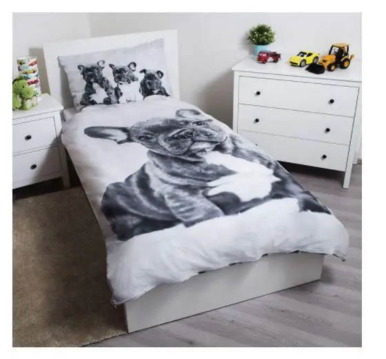 Bettwäsche-Set Baumwolle Französische Bulldogge