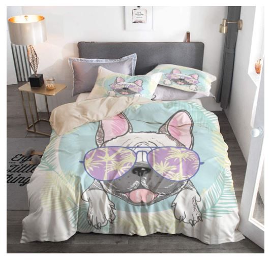 Bettwäsche-Set Französischen Bulldogge mit Brille
