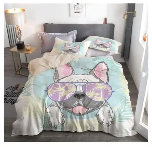 Bettwäsche-Set Französischen Bulldogge mit Brille
